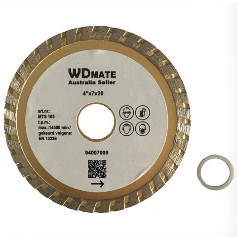 105mm Dry Wet Diamond Cutting Disc Wheel 4" Saw Blade 20/16mm Turbo HD 94007009