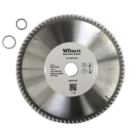 Circular Saw Blade Wood Cutting DISC 250mm 80T TCT ATB 1.8*30/25.4 Wheel WDMATE