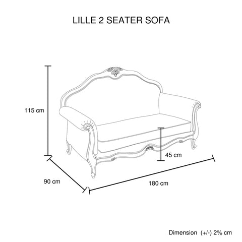 Oak Wood White Washed Finish Rolled Armrest 2 Seater Sofa Linen Fabric