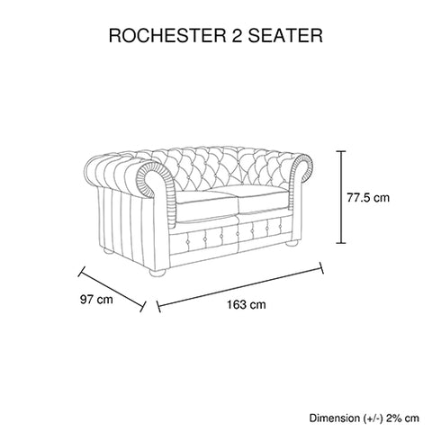 2 Seater Genuine Leather Upholstery Deep Quilting Pocket Spring Button Studding Sofa Lounge Set for Living Room Couch In Brown Colour