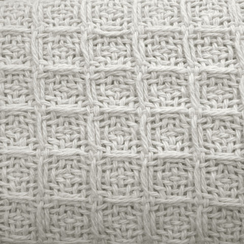 Cotton Waffle Blanket White Queen