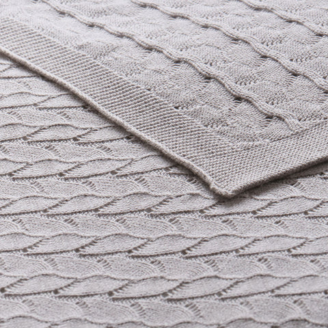 Little Gem Lyla Grey Cotton Baby Blanket 75 x 100 cm