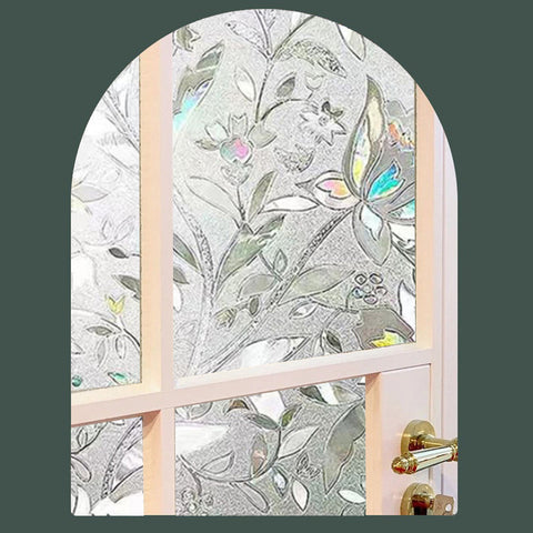 3M Privacy Glass Film Sticker Static Cling Window Decals Glass Film(Tulip,60*300cm)