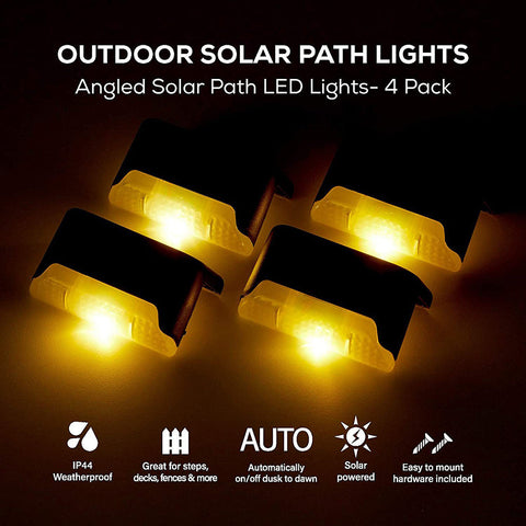4 Pack SolarPower Deck Lights Outdoor Step Lights Waterproof LED lights