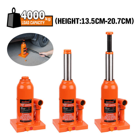 4-Ton (8,000 LBs) Hydraulic Bottle Jack Heavy Duty Car Lifter with Safety Valve