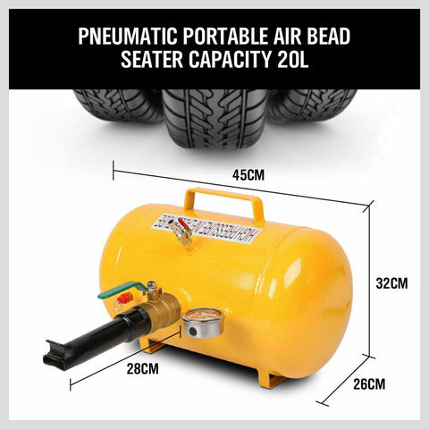 5 Gallon / 20L Bead Blaster Tyre Air Tank Tire Inflator Seater 4WD Car Shop Tool