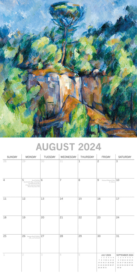 Cezanne 2024 Square Wall Calendar 16 Months Arts Planner Christmas New Year Gift