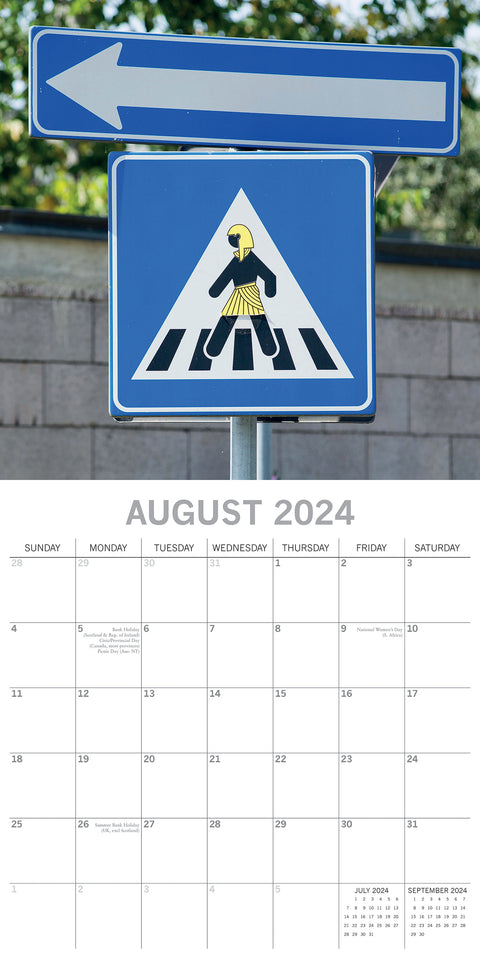 Danger Hilarious Road Signs Ahead - 2024 Square Wall Calendar 16 Months Planner