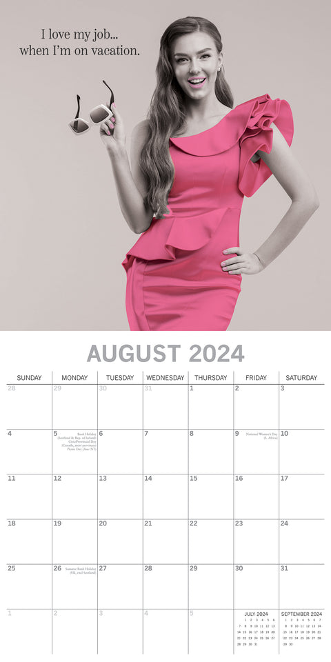 Women's Wit - 2024 Square Wall Calendar 16 Month Planner Christmas New Year Gift