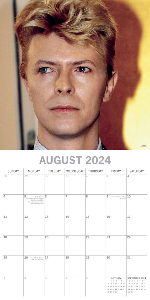 David Bowie - 2024 Square Wall Calendar 16 Month Planner Christmas New Year Gift