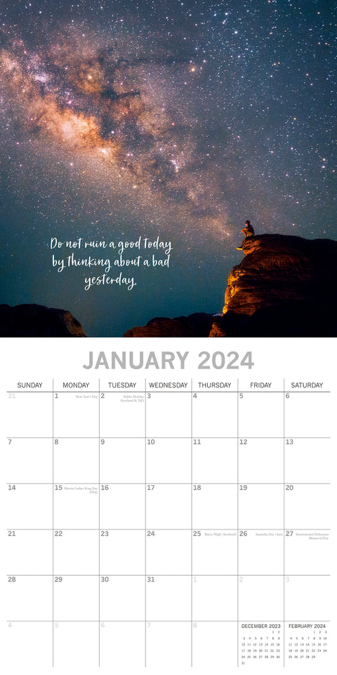 Carpe Diem - 2024 Square Wall Calendar 16 Months Planner Christmas New Year Gift