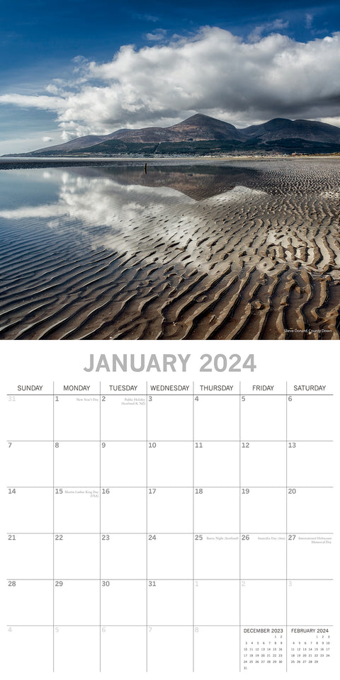Coastlines of Ireland - 2024 Square Wall Calendar 16 Month Planner New Year Gift