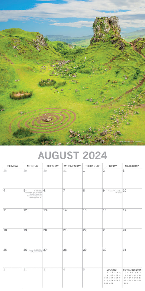 Beautiful Britain - 2024 Square Wall Calendar 16 Months Planner New Year Gift