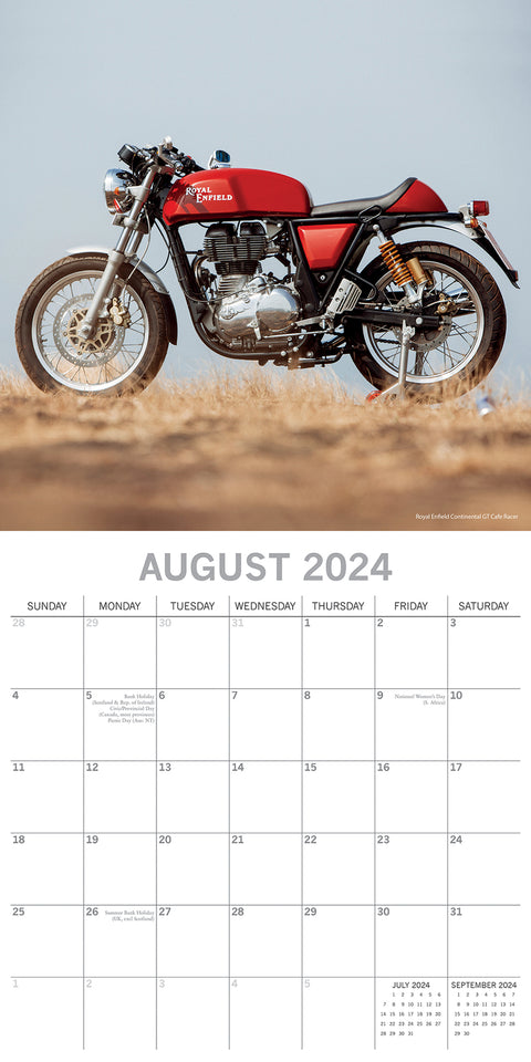 Classic Bikes 2024 Square Wall Calendar 16 Month Planner Christmas New Year Gift