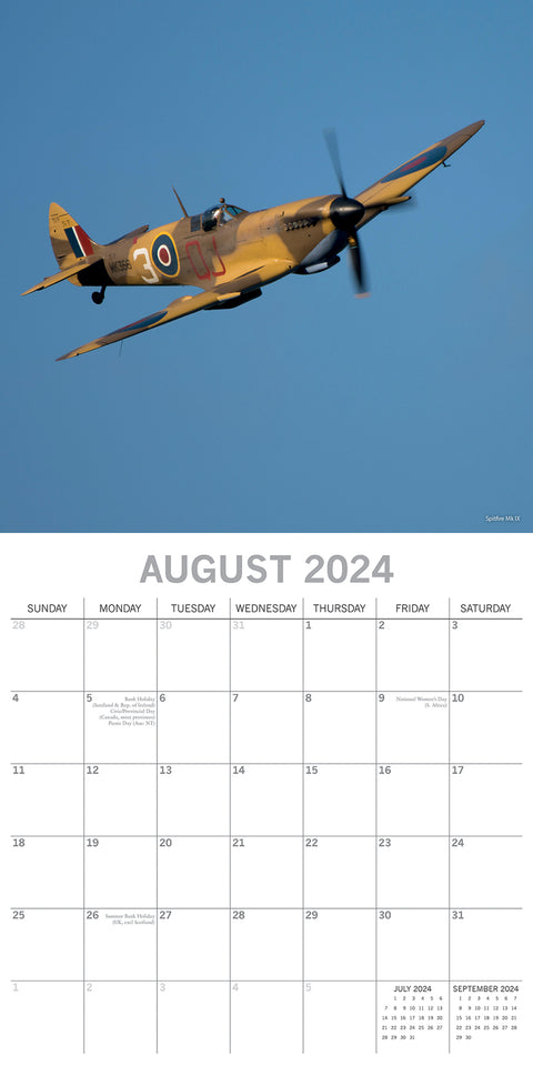 Spitfires - 2024 Square Wall Calendar 16 Months Planner Christmas New Year Gift
