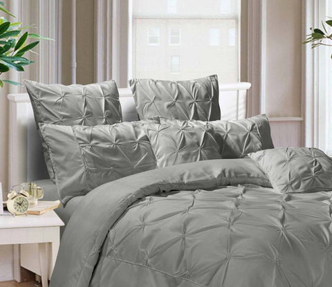 Diamond Pintuck Premium Ultra Soft King size Pillowcases 2-Pack - Grey