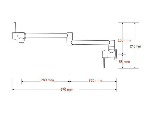 2023 Brushed Gold Kitchen tap Wall Mounted Pot Filler Single Cold Water inlet