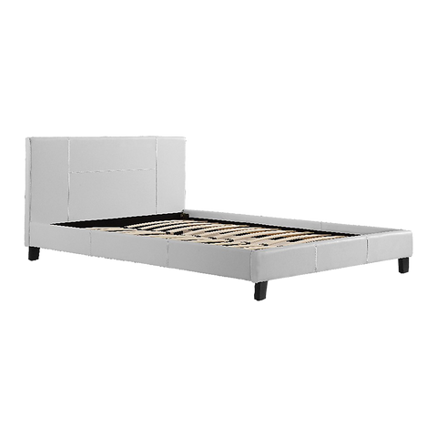 Double PU Leather Bed Frame White