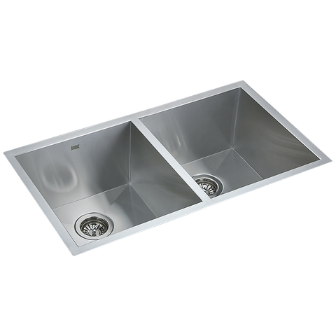 820x457mm Handmade Stainless Steel Undermount / Topmount Kitchen Laundry Sink with Waste