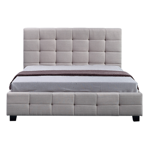 Linen Fabric Double Deluxe Bed Frame Beige