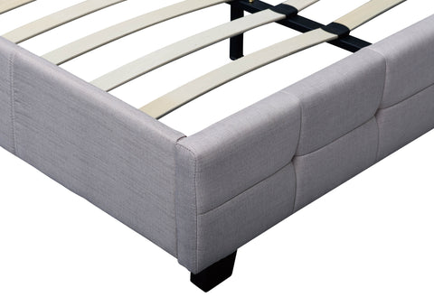 Linen Fabric Queen Deluxe Bed Frame Beige