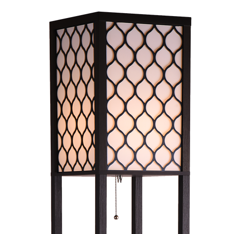 Shelf Floor Lamp - Shade Diffused Light Source with Open-Box Shelves
