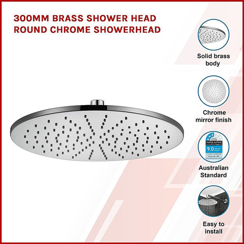 300mm Brass Shower Head Round Chrome Showerhead