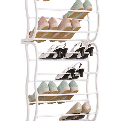 36 Pair Shoe Holder Organiser Over The Door Hanging Shelf Rack Storage Hook