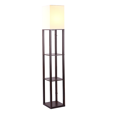 Shelf Floor Lamp - Shade Diffused Light Source with Open-Box Shelves