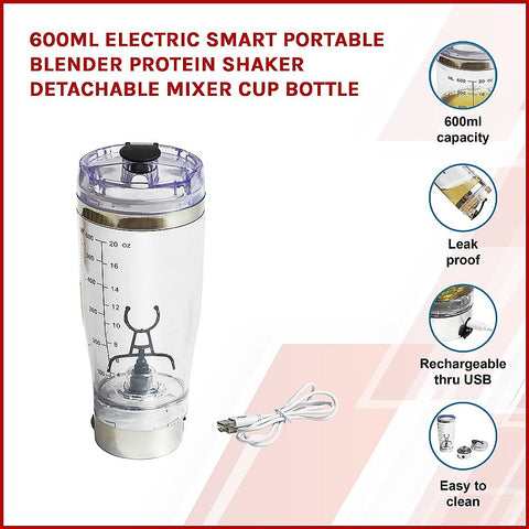 600ml Electric Smart Portable Blender Protein Shaker