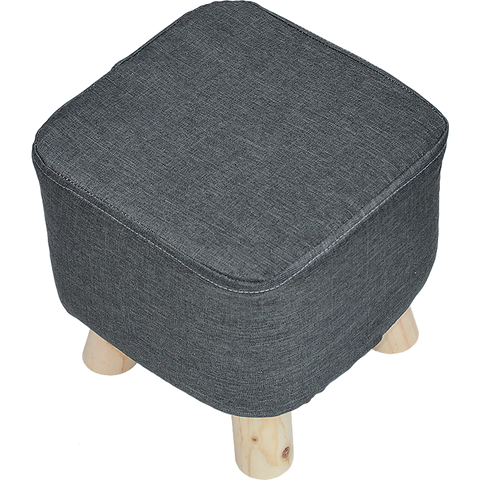 Fabric Ottoman Foot Stool Rest Pouffe Footstool Wood Storage Padded Seat