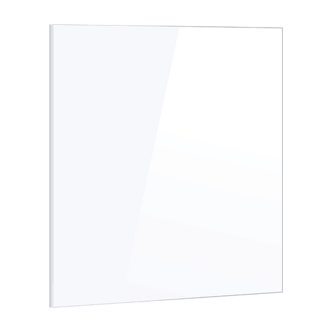 Toughened 90cm x 75cm White Glass Kitchen Splashback