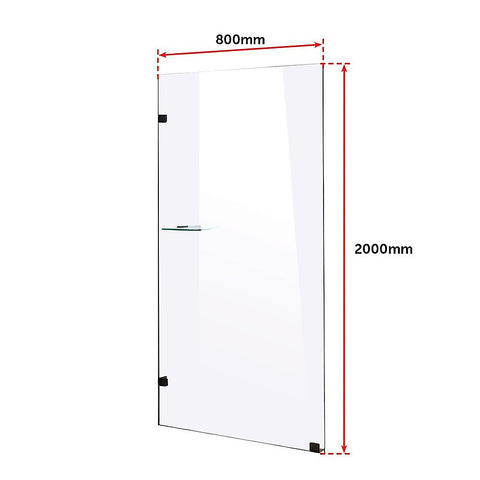 800 x 2000mm Frameless 10mm Safety Glass Shower Screen