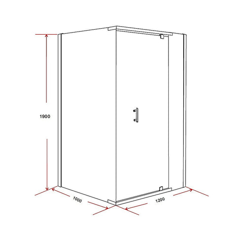 Shower Screen 1200x1000x1900mm Framed Safety Glass Pivot Door By Della Francesca