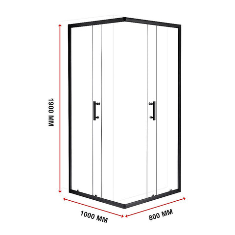 1000 x 800mm Sliding Door Nano Safety Glass Shower Screen By Della Francesca