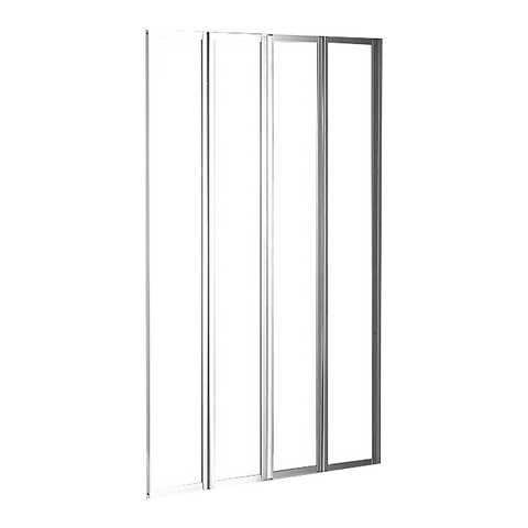 4 Fold Chrome Folding Bath Shower Screen Door Panel 1000 x 1400mm