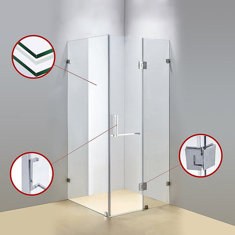 1200 x 900mm Frameless 10mm Glass Shower Screen By Della Francesca