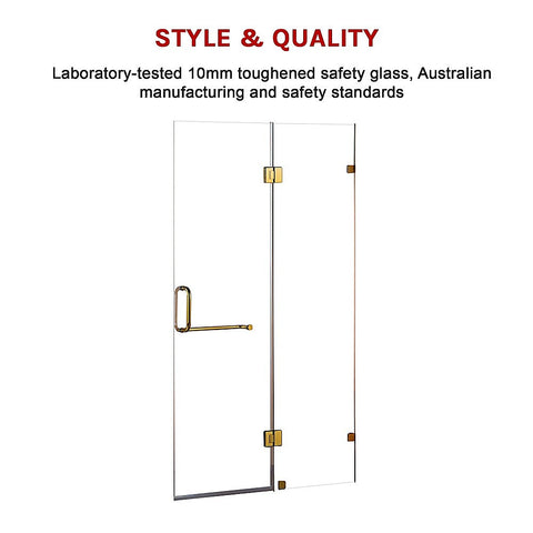 90 x 200cm Wall to Wall Frameless Shower Screen 10mm Glass By Della Francesca
