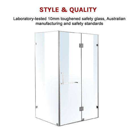 1200 x 800mm Frameless 10mm Glass Shower Screen By Della Francesca