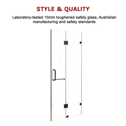 120 x 200cm Wall to Wall Frameless Shower Screen 10mm Glass By Della Francesca