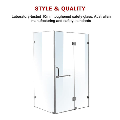 1200 x 1000mm Frameless 10mm Glass Shower Screen By Della Francesca