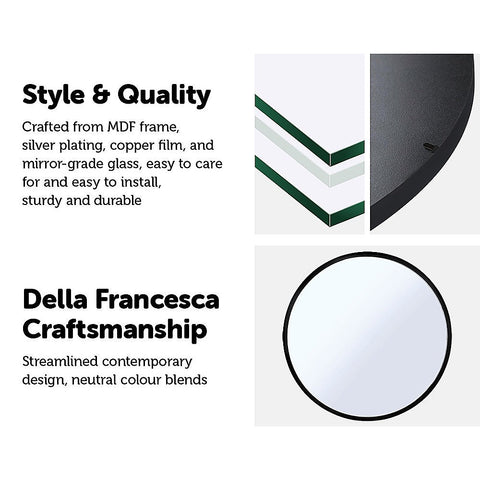 90cm Round Wall Mirror Bathroom Makeup Mirror by Della Francesca