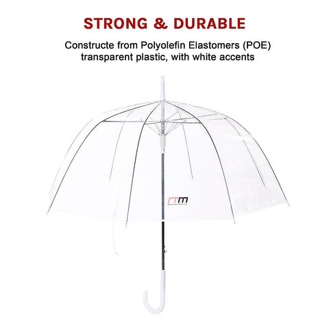 5x Clear Transparent Rain Walking Umbrella Parasol PVC Dome Wedding Party Favour