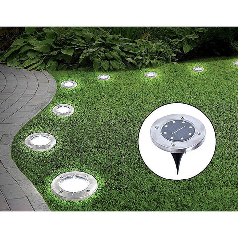 12 x Solar Powered LED Buried Inground Recessed Light Garden Outdoor Deck Path
