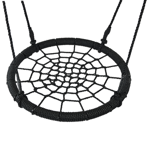 Kids Rope Swing Round Outdoor Birds Crows Nest Spider Web Swing Seat 65cm