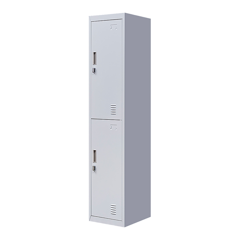 2-Door Vertical Locker for Office Gym Shed School Home Storage