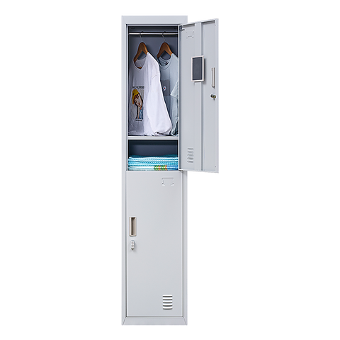 2-Door Vertical Locker for Office Gym Shed School Home Storage