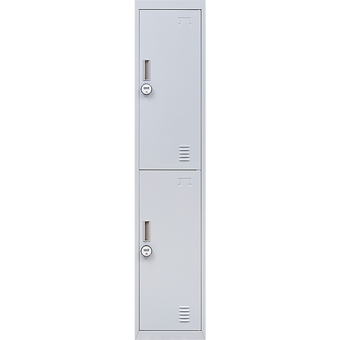 2-Door Vertical Locker for Office Gym Shed School Home Storage
