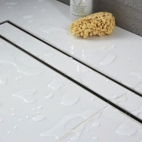 1000mm Tile Insert Bathroom Shower Stainless Steel Grate Drain w/Centre outlet Floor Waste