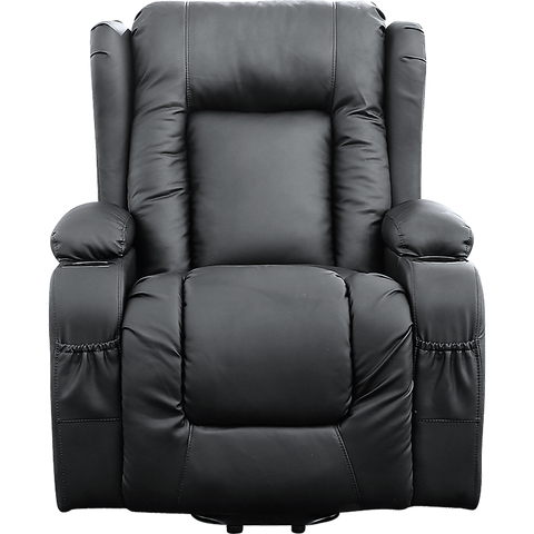 Recliner Chair Electric Massage Chair Lift Heated Leather Lounge Sofa Black